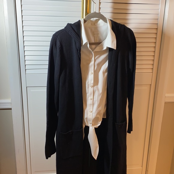 Black Duster Cardigan Sweater - Picture 1 of 8